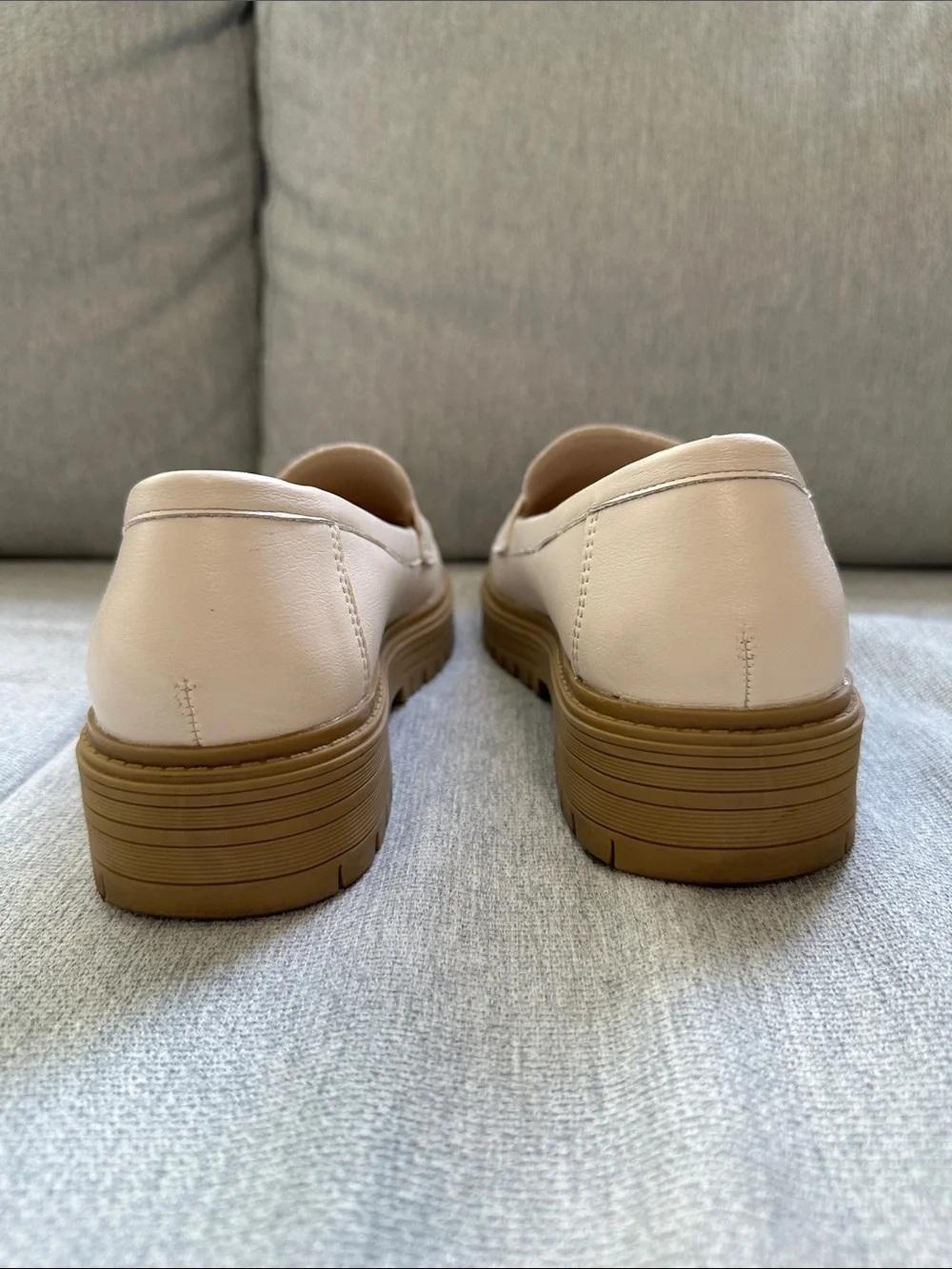Women's Cream Platform Penny Loafers